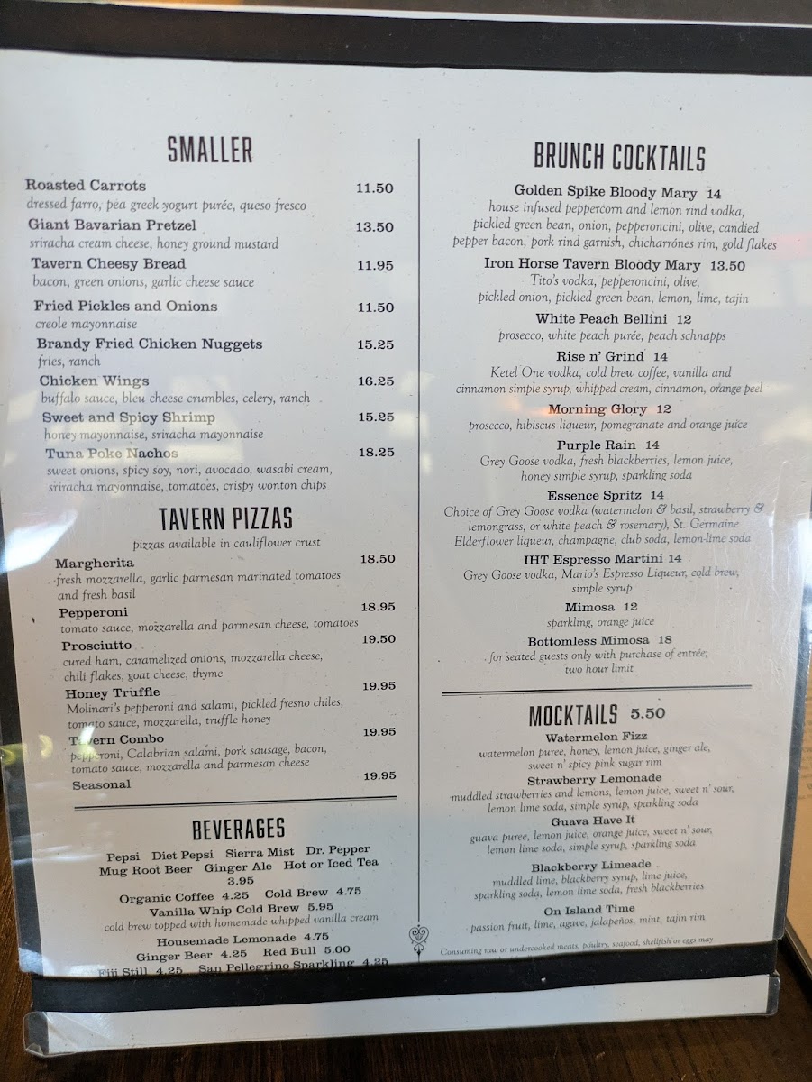 Menu Iron Horse Tavern Folsom-1